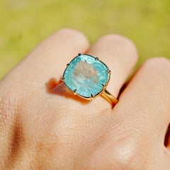 Anello Kai Kai "One-of-a-Kind Aurea" con berillo al vanadio naturale da 6,19 carati, misura US 7