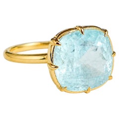 Anello Kai Kai "One-of-a-Kind Aurea" con berillo al vanadio naturale da 6,19 carati, misura US 7
