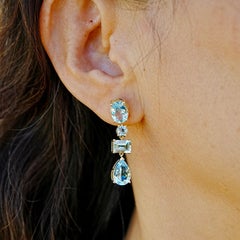 Kai One-of-a-Kind Garden Melody 8.00ctw Aquamarine Drop Earrings in 14K Gold
