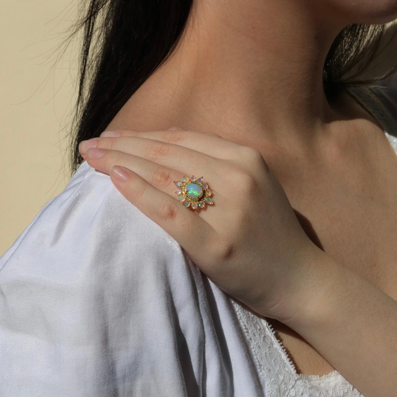 For Sale:  Kai Opal Tsavorite Cocktail Ring 10