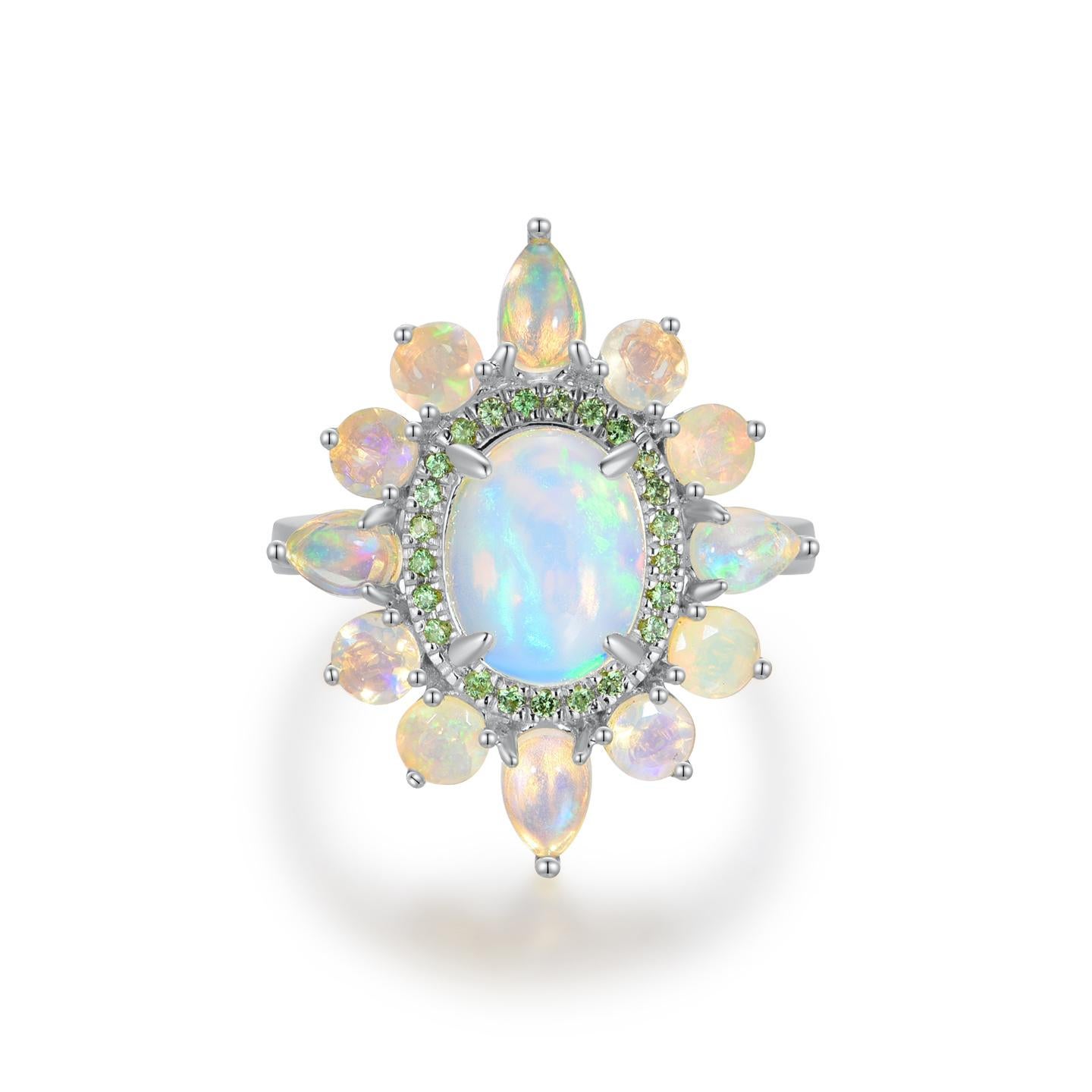 For Sale:  Kai Opal Tsavorite Cocktail Ring 11