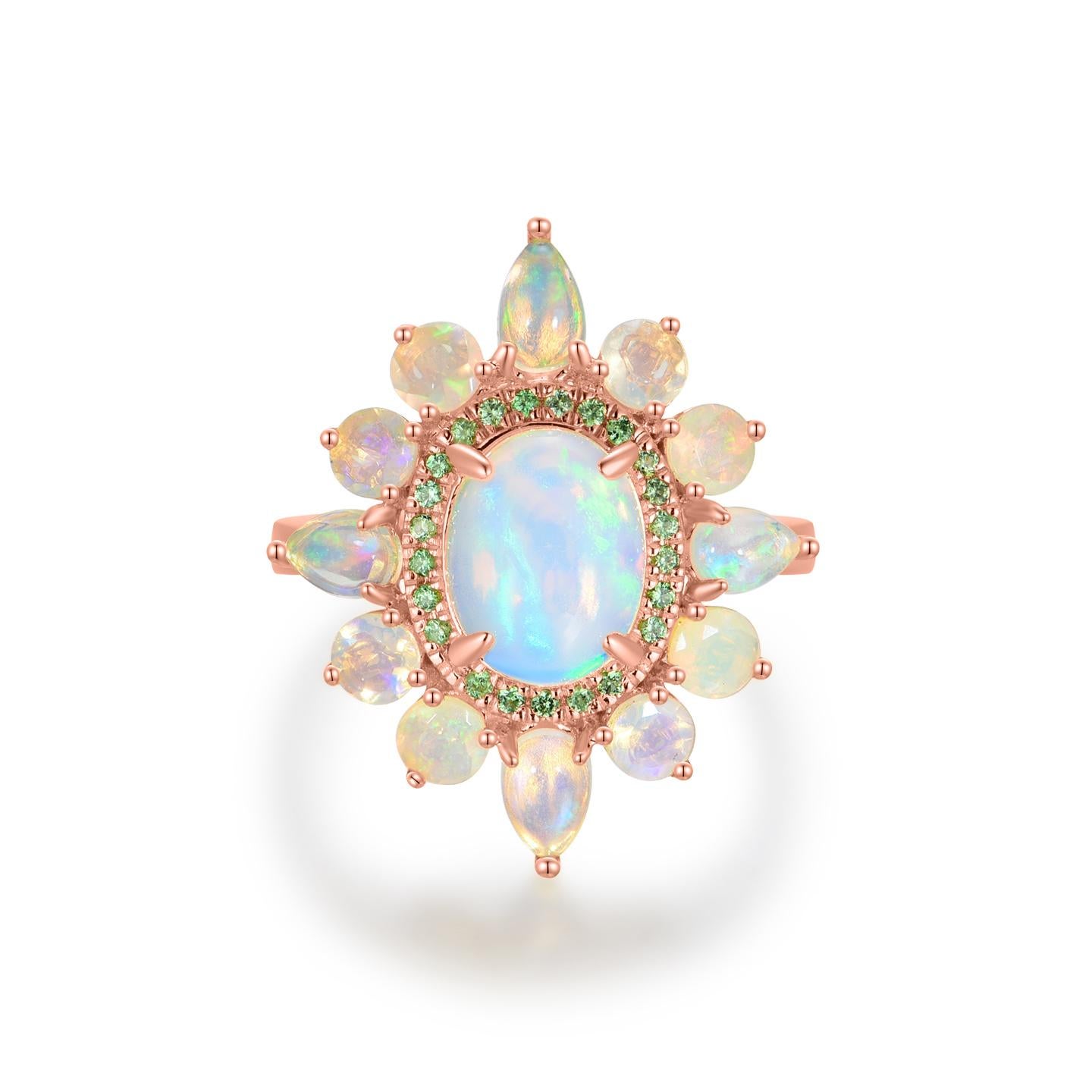 For Sale:  Kai Opal Tsavorite Cocktail Ring 12