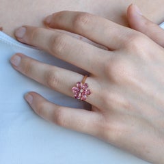 Kai Pink 2.82ctw Tourmaline Diamond Flora Blossom Ring in 14k Rose Gold
