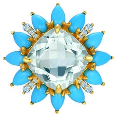 Kai Prasiolite Turquoise Aquamarine Cocktail Ring