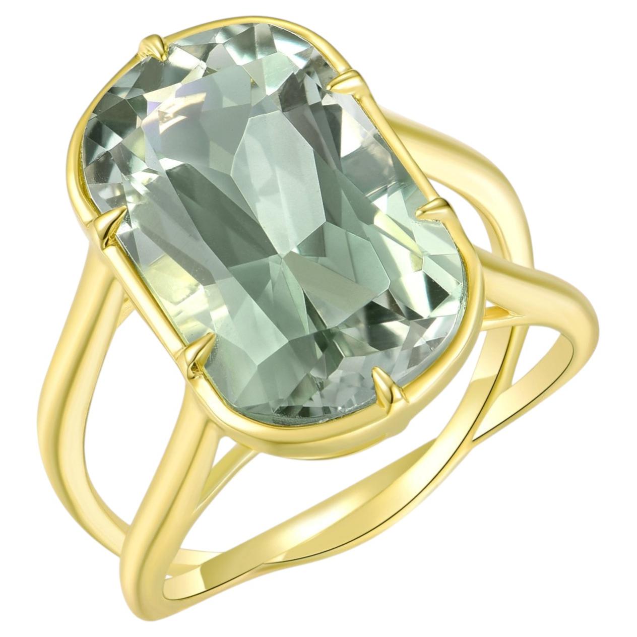 Kai Reflection Nature 9.50ctw Prasiolite Green Amethyst Double Band Twist Ring