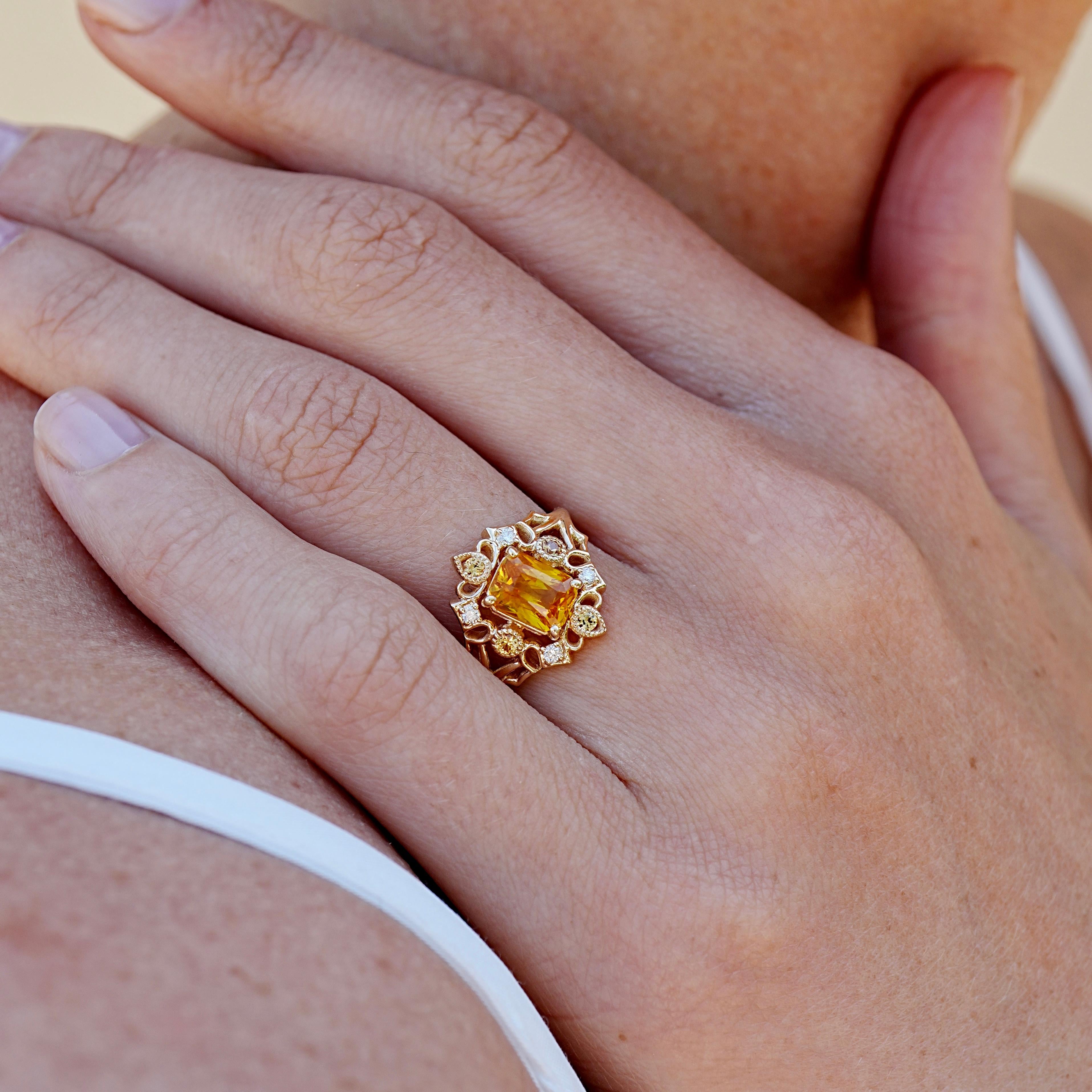 Moderne Kai Kai bague cocktail citrine diamant 1,66ctw en vente