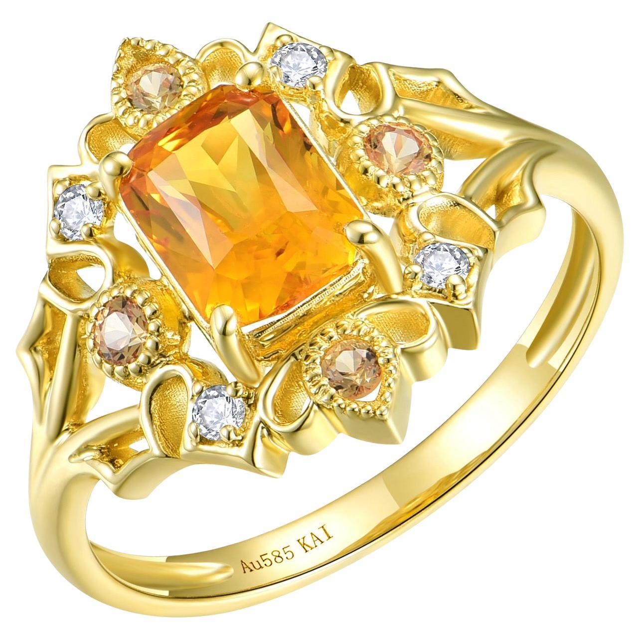 Kai Kai bague cocktail citrine diamant 1,66ctw en vente