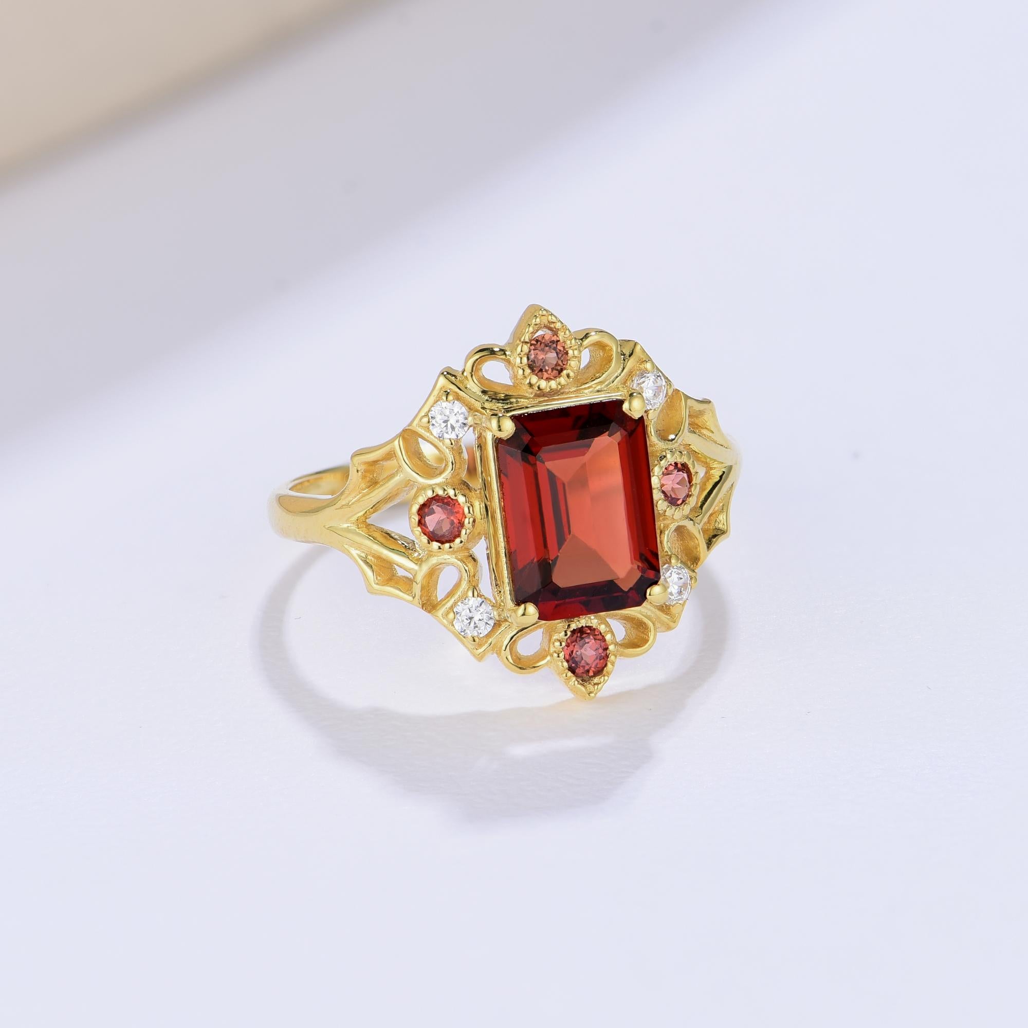 Modern Kai Renaissance 1.86ctw Garnet & Diamond Cocktail Ring For Sale