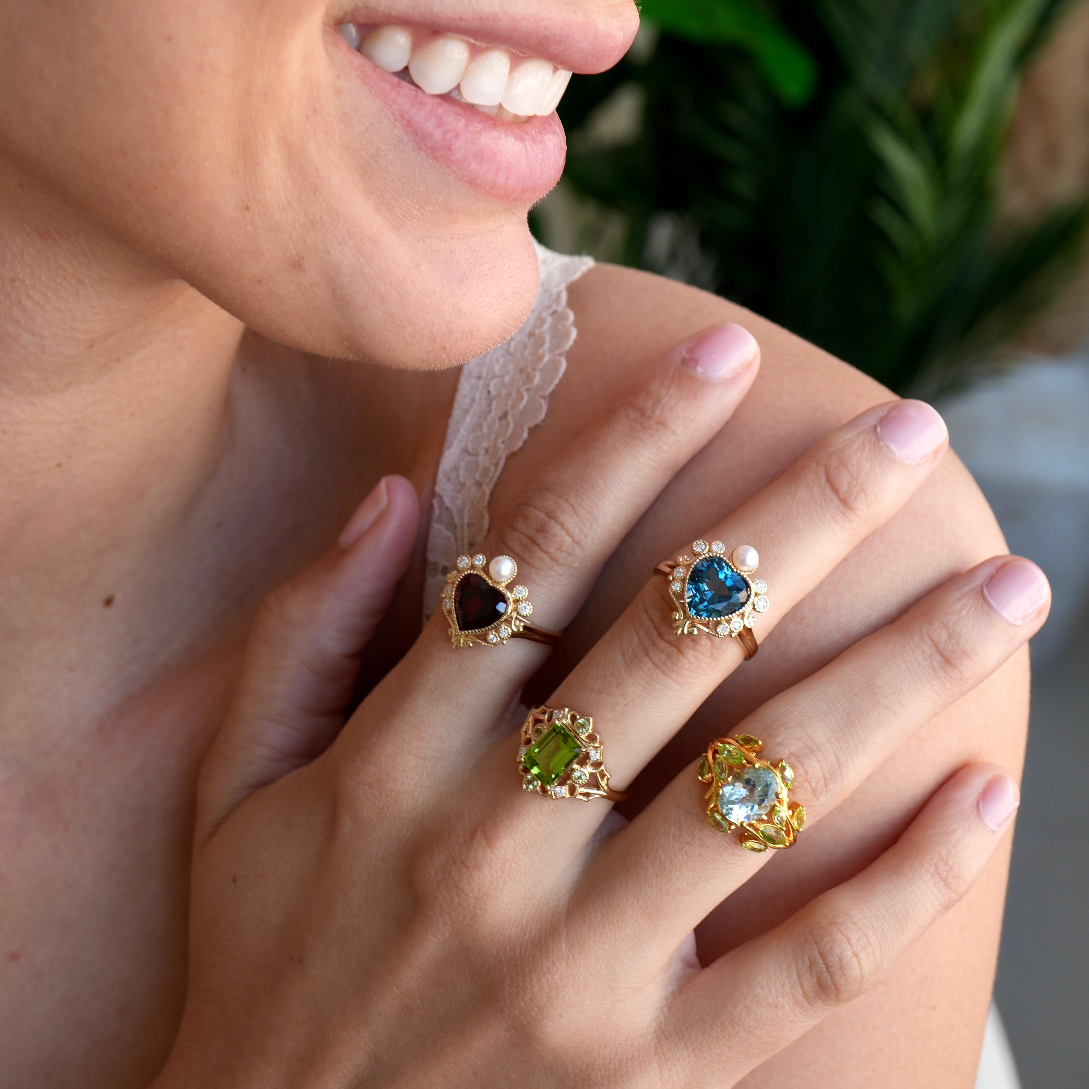 Kai Renaissance Garnet Diamond Cocktail Ring 3