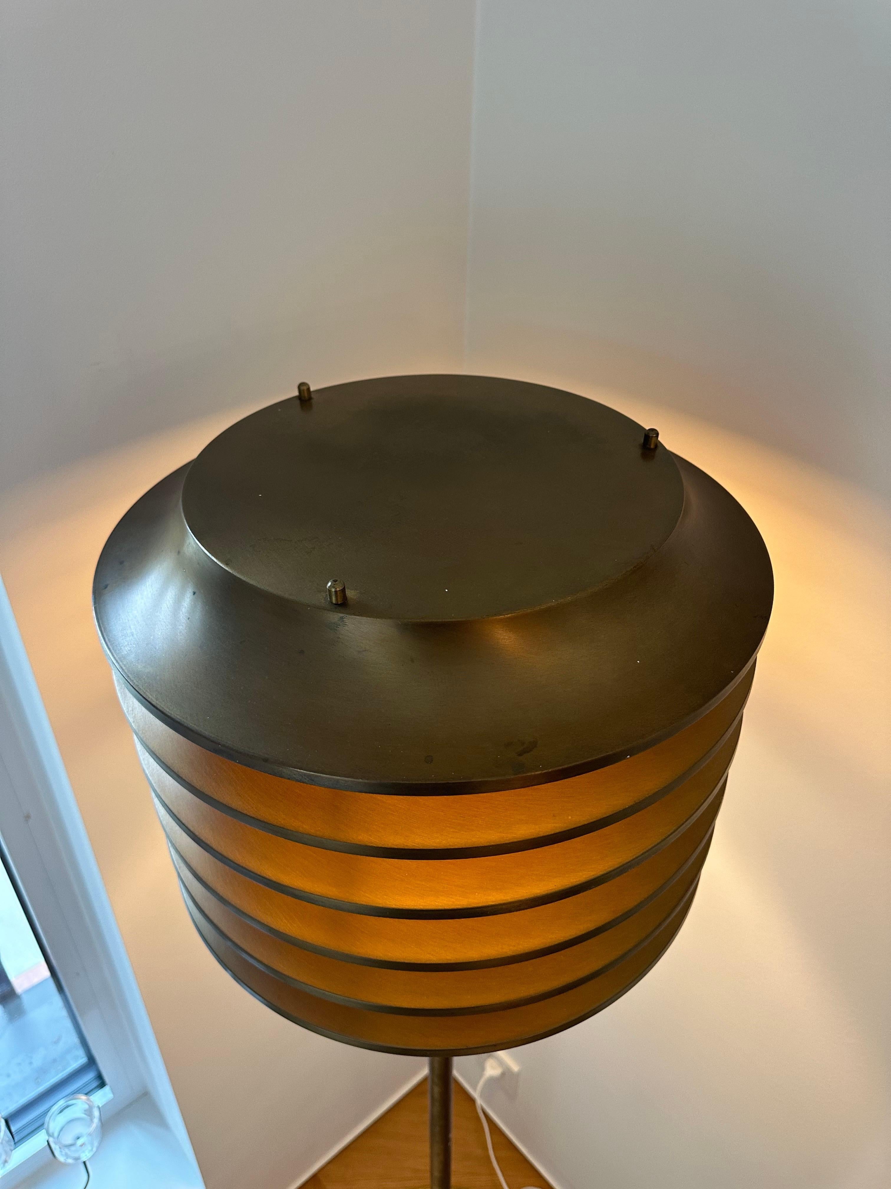 Brass Kai Roukonen Floor Lamp 1970's For Sale
