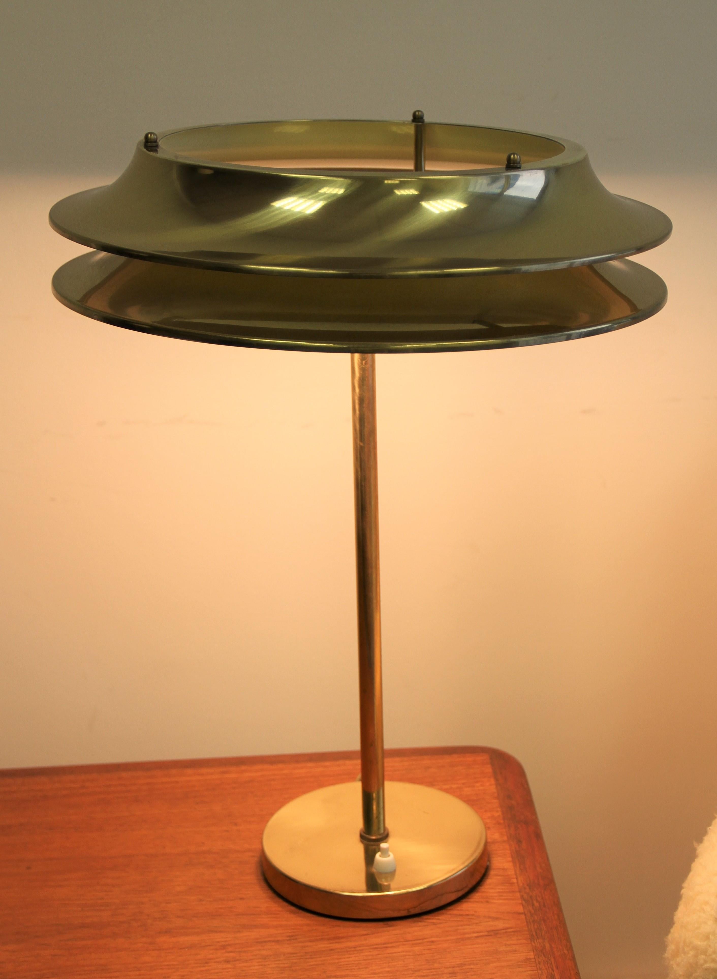 Mid-Century Modern Kai Ruokonen Brass Table Lamp, 1970s For Sale