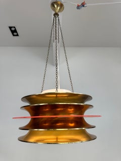Kai Ruokonen Chandelier in Brass and Orange Acrylic by LYNX