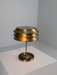 Kai Ruokonen 'Finnmark' Schrägstrich Tischlampe, Messing, Orno 1970er