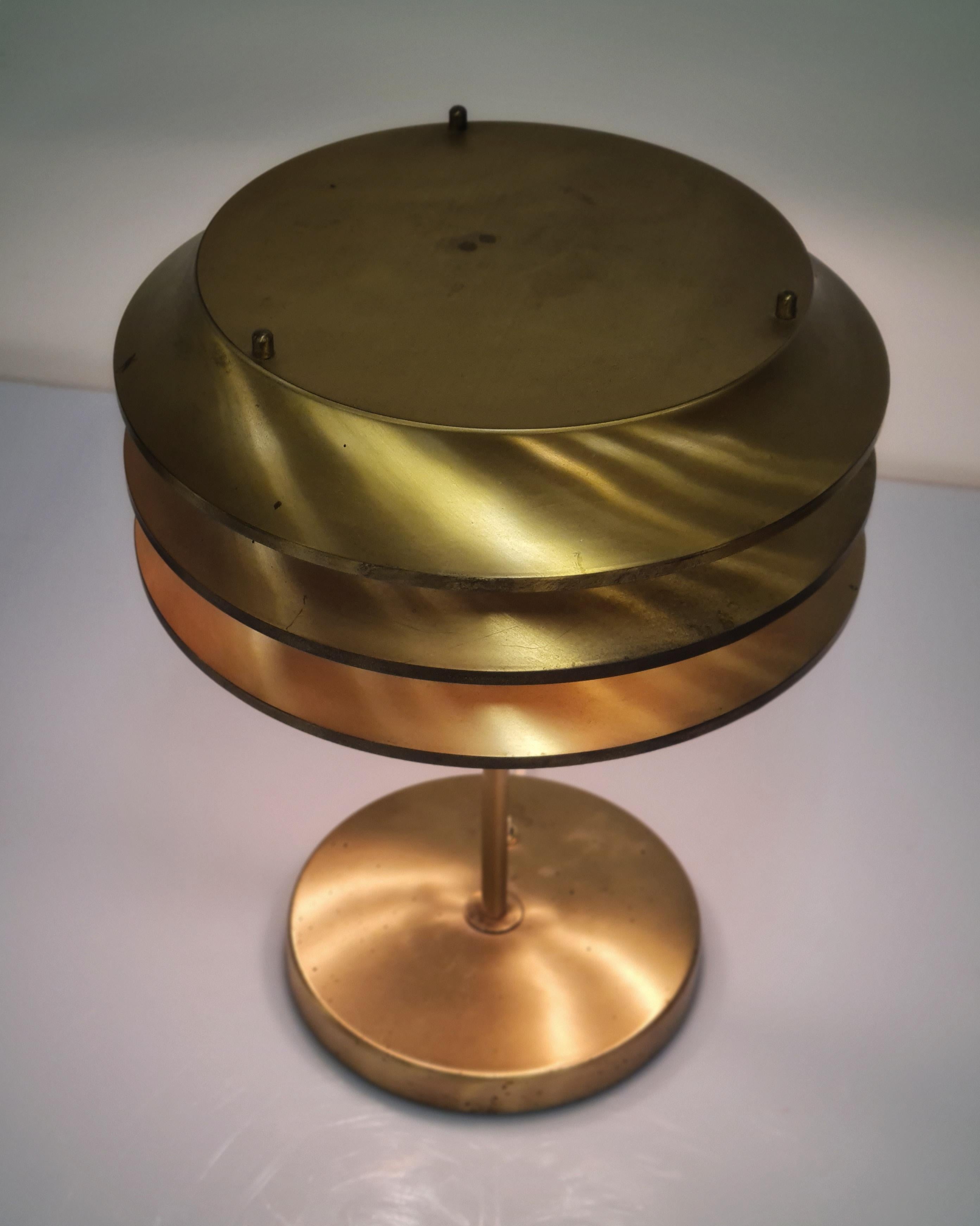 Late 20th Century Kai Ruokonen 'Finnmark' Table Lamp in Full Brass, Orno 1970s
