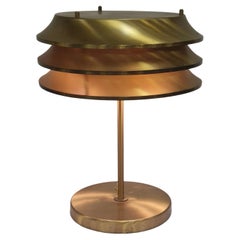 Kai Ruokonen 'Finnmark' Table Lamp in Full Brass, Orno 1970s