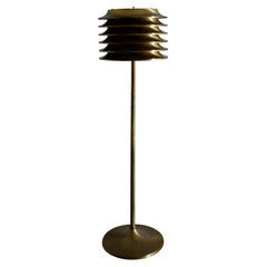 Kai Ruokonen Floor Lamp in Brass for Orno Oy, Finland, 1970s