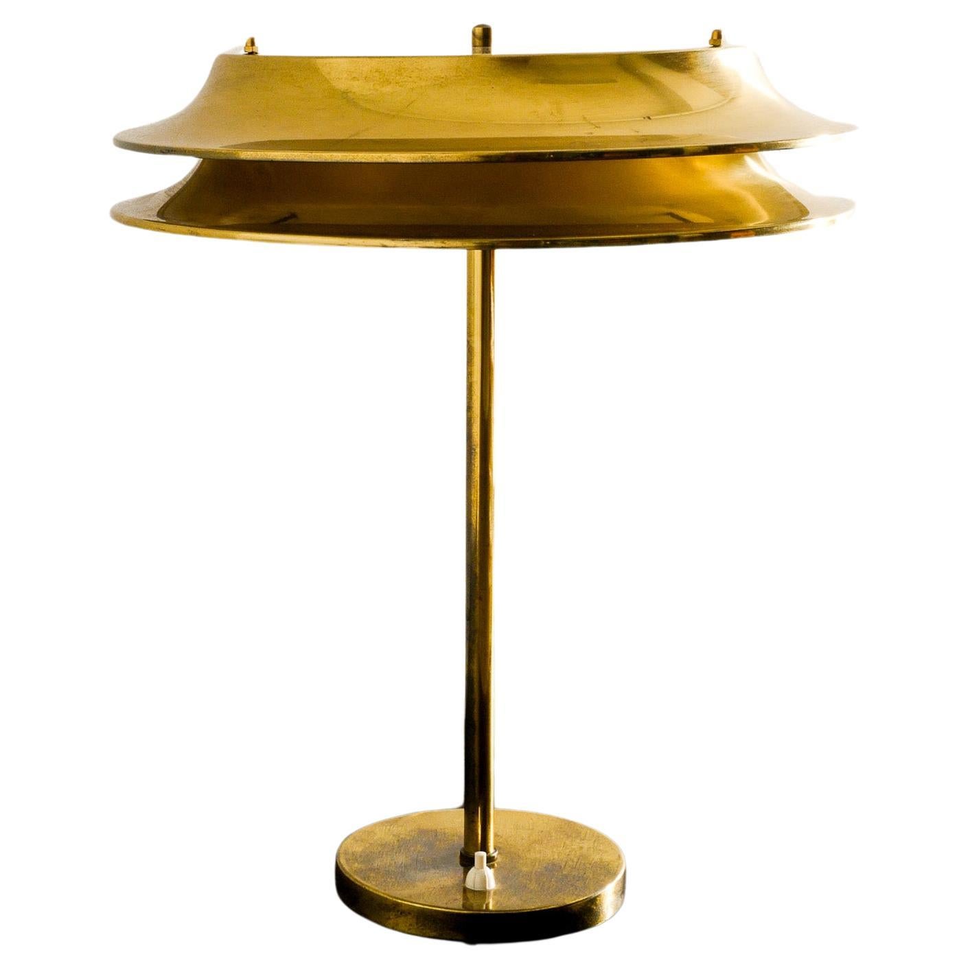 Kai Ruokonen Mid Century Table Desk Lamp in Brass Produced by Lynx Finland, 1960