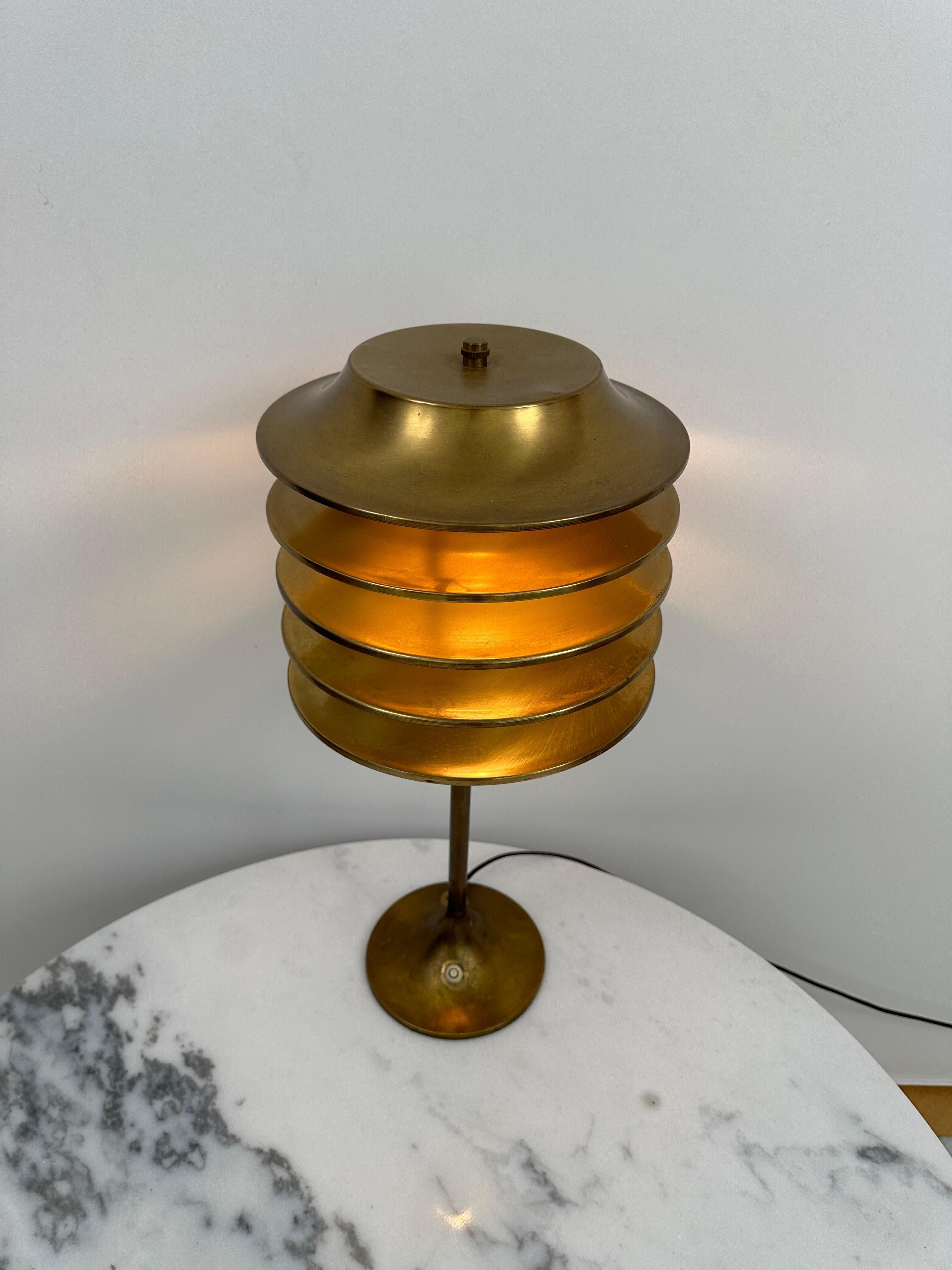 Kai Ruokonen Modern Brass Table Lamp In Good Condition For Sale In Espoo, FI
