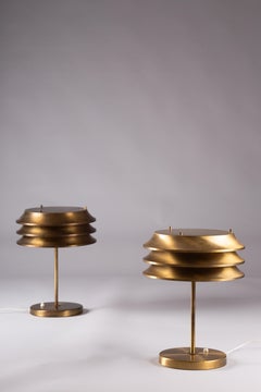 Kai Ruokonen, Paar Messing-Tischlampen für ORNO, Finnland