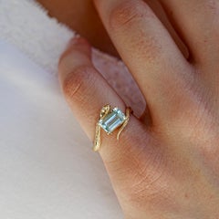 Anello Kai Kai Snake Protection con taglio smeraldo e diamante da 1,01 ct.