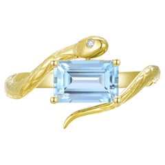 Anello Kai Kai Snake Protection con taglio smeraldo e diamante da 1,01 ct.