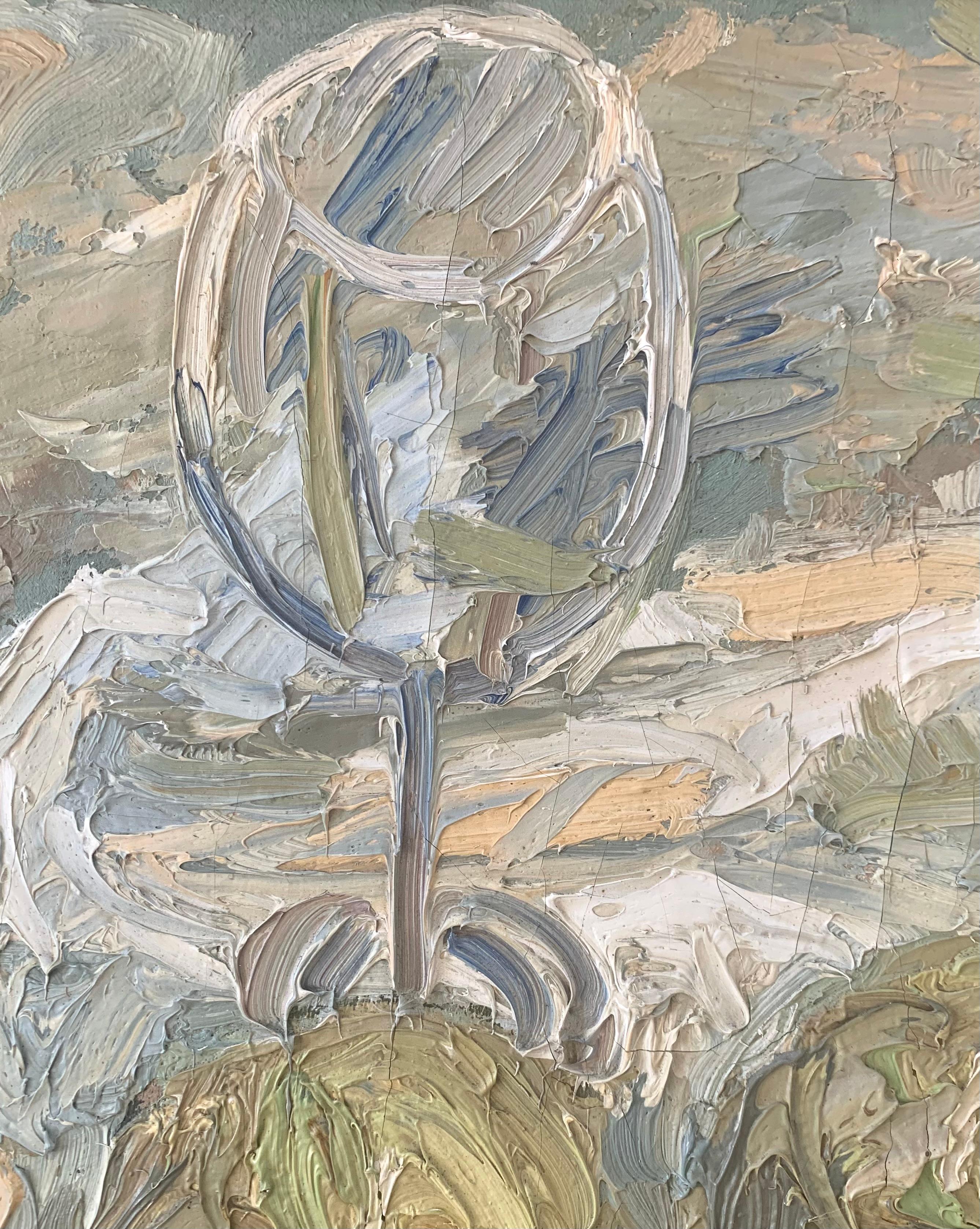 Dipinto a mano Kai Trier (1902-1990) dipinto ad olio d'epoca danese di metà secolo con natura morta ad impasto in vendita