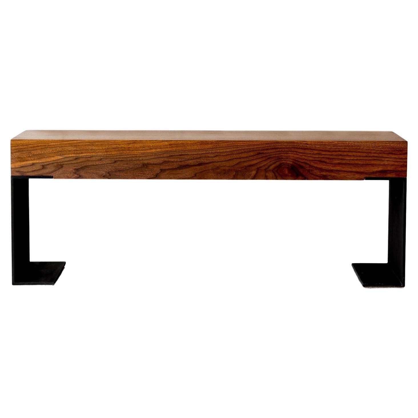 Kai Walnut and Black Steel Bench by Autonomous Furniture For Sale