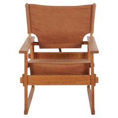 Kai Winding Sessel Modell 60 in Eiche und Sattelleder für Poul Hundevad