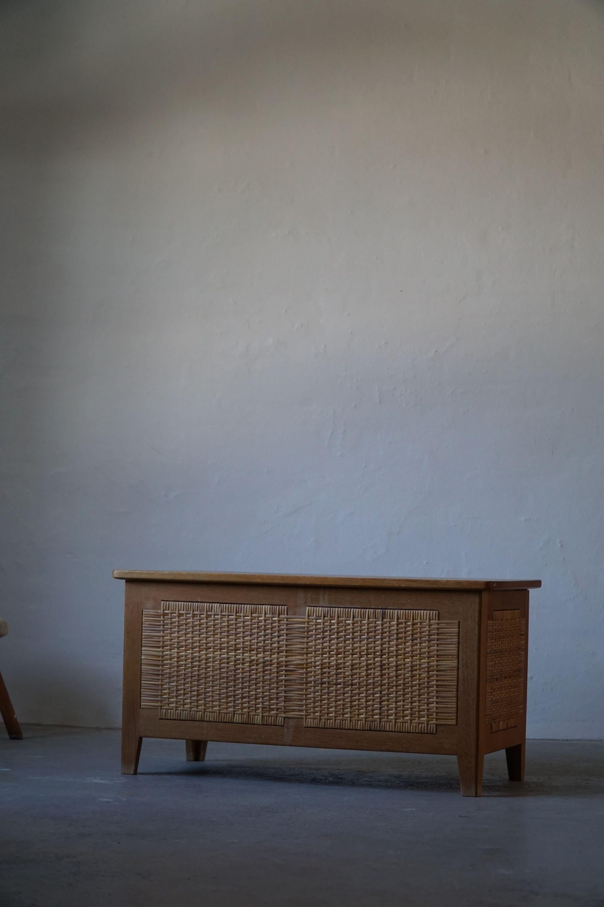 Kai Winding Chest / Bench in Cane & Oak, Made for Poul Hundevad, 