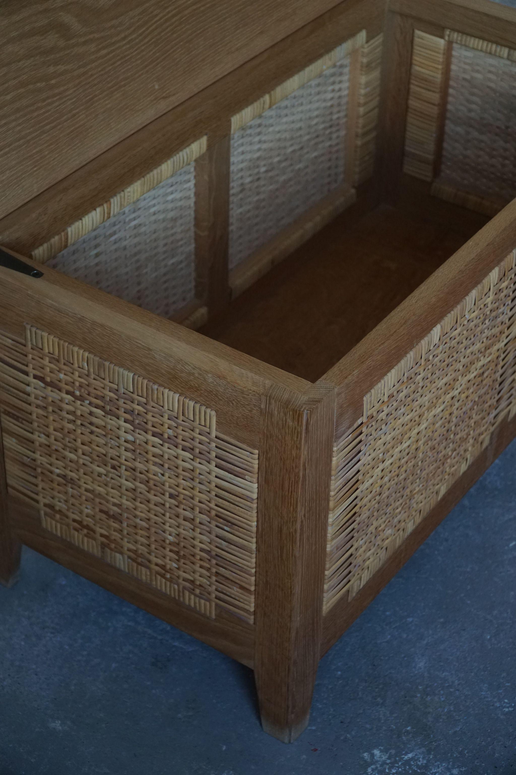 Hand-Woven Kai Winding Chest / Bench in Cane & Oak, Made for Poul Hundevad, 