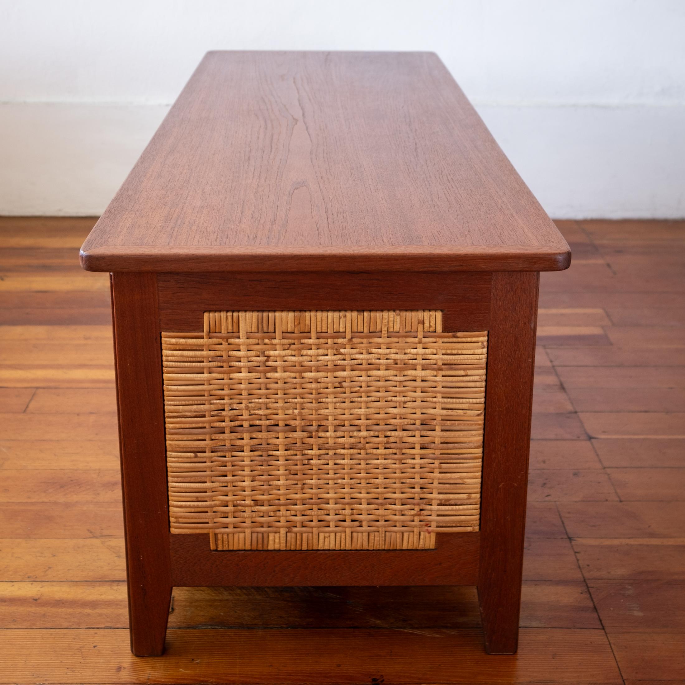 Kai Winding for Poul Hundevad Solid Teak and Cane Danish Modern Blanket Chest 5