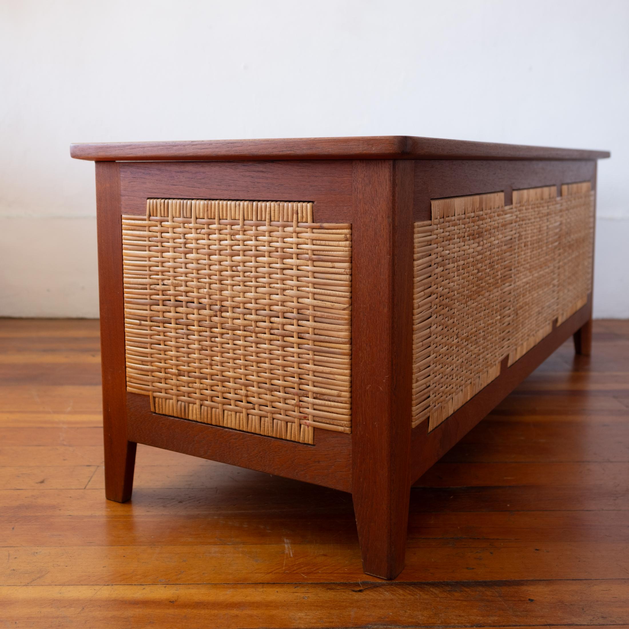 Kai Winding for Poul Hundevad Solid Teak and Cane Danish Modern Blanket Chest 6