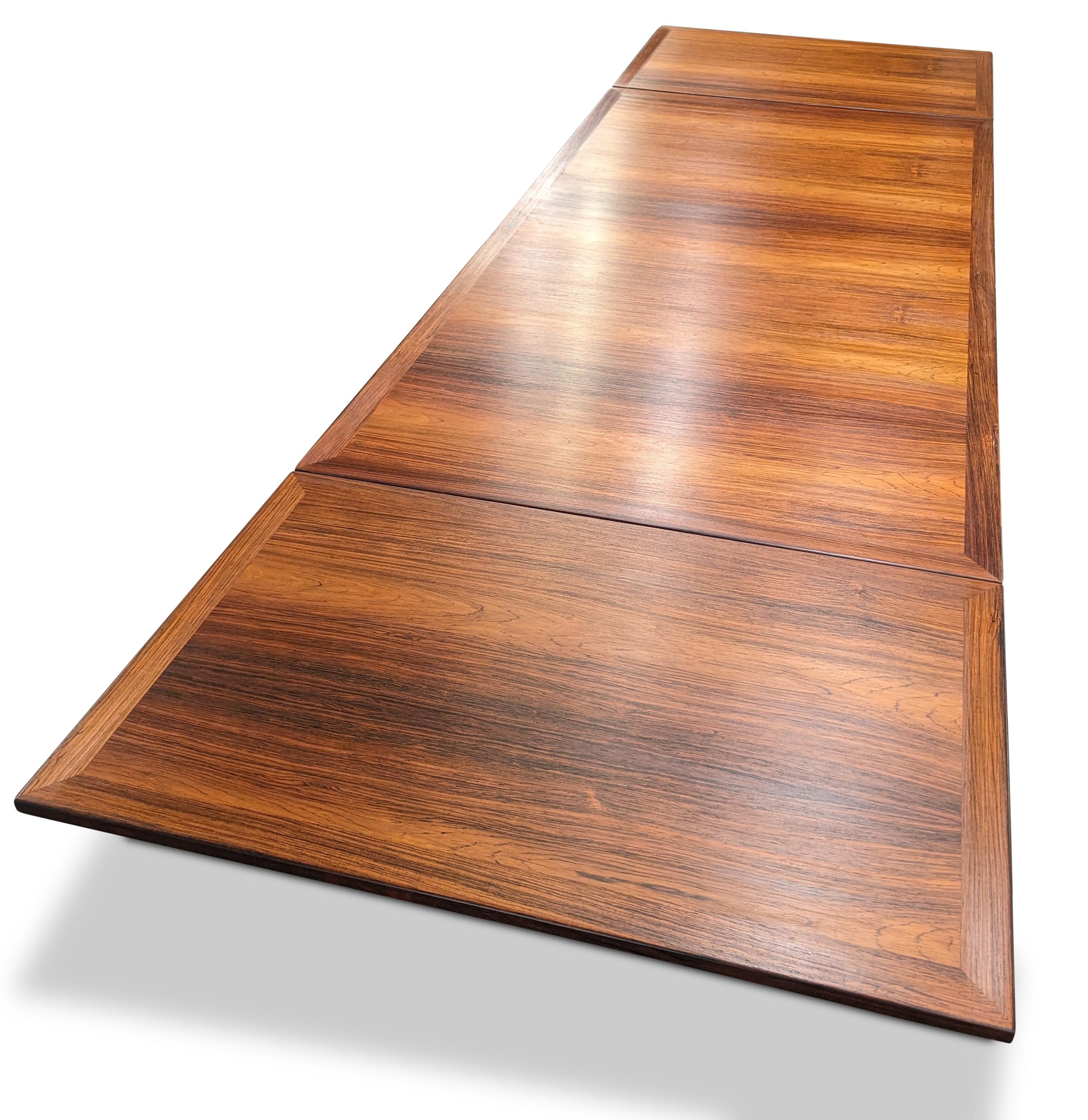 Mid-20th Century Kai Winding Rosewood Dining Table w Two Hidden Leaves, Vintage Danish 122299