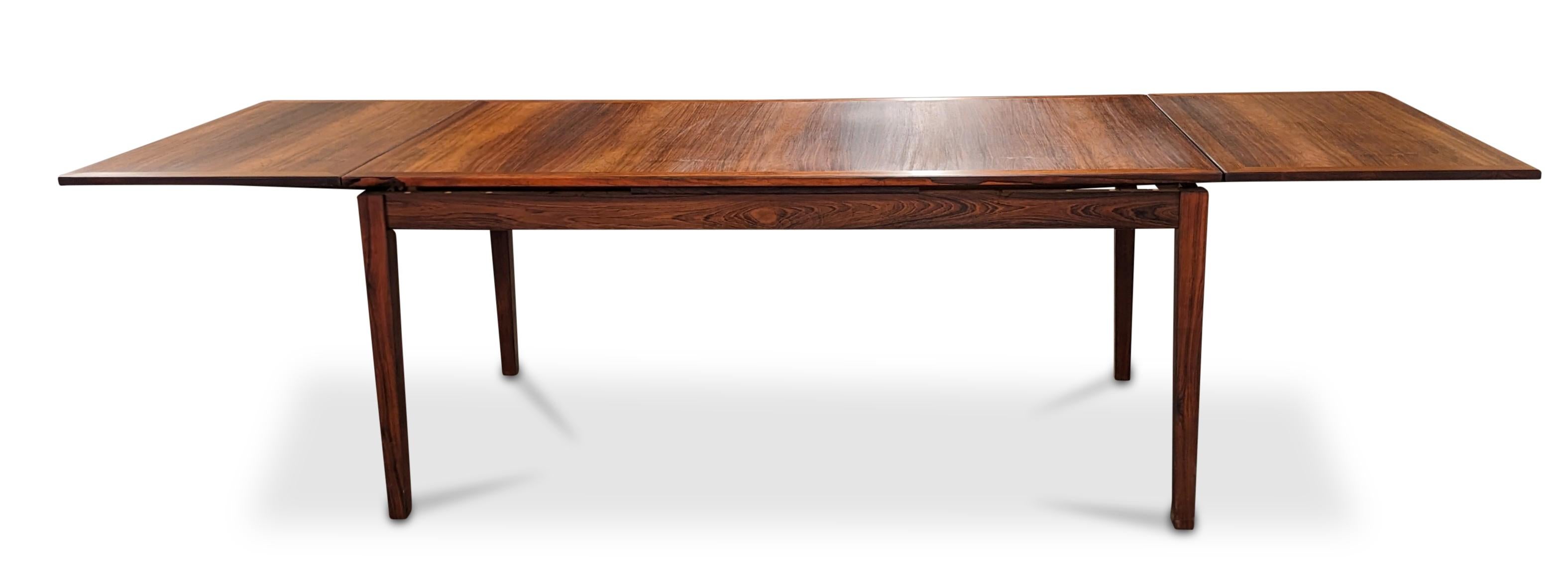 Kai Winding Rosewood Dining Table w Two Hidden Leaves, Vintage Danish 122299 3