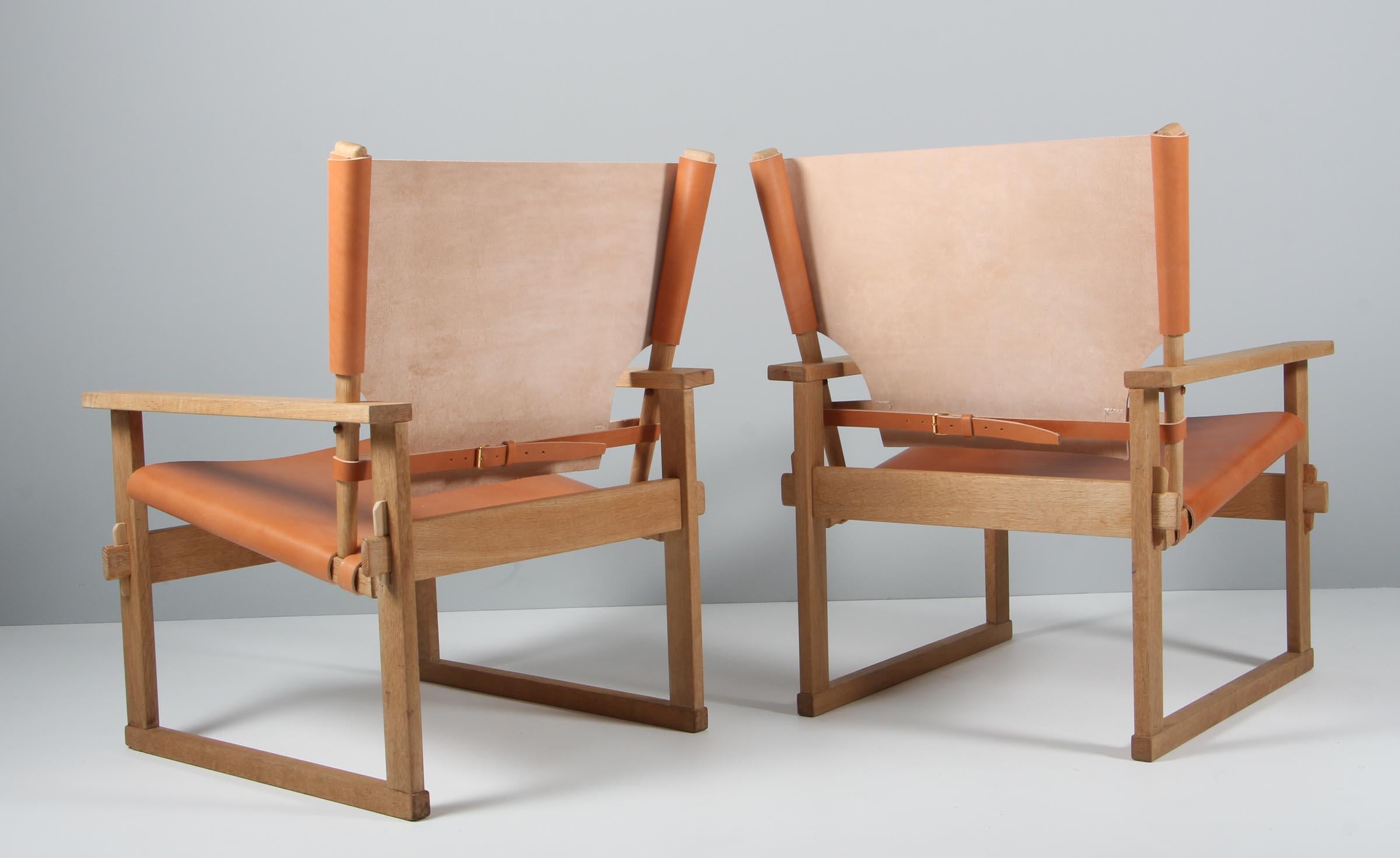 Mid-20th Century Kai Winding Safari Chair, Beech and Saddle Leather, 1960s