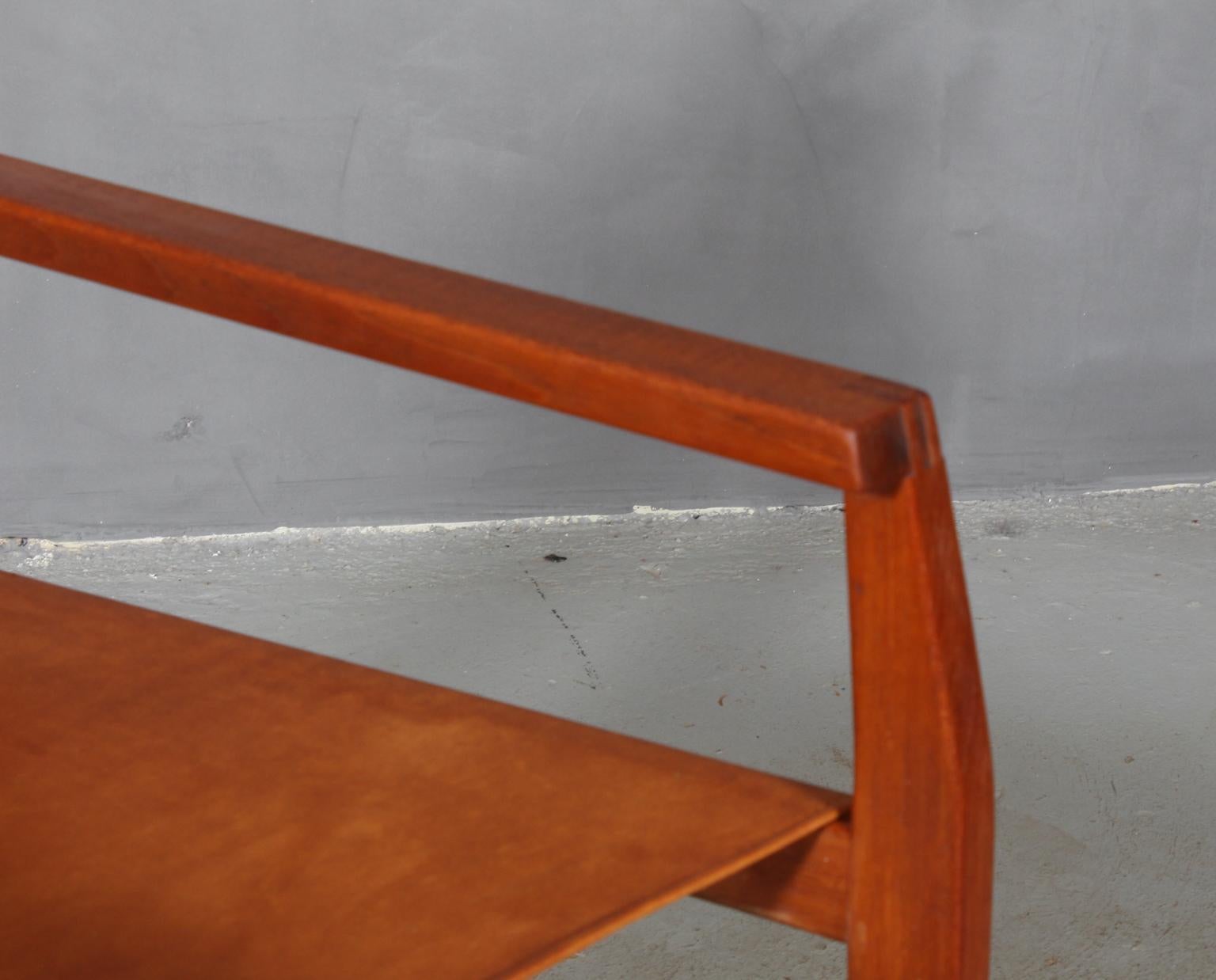 Kai Winding Safari / Instructor Chair Model 413, Teak and Cognac Leather, 1960s 1