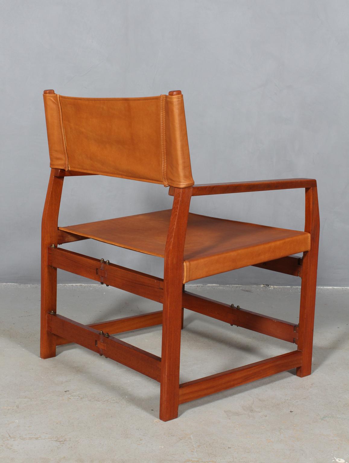 Kai Winding Safari / Instructor Chair Model 413, Teak and Cognac Leather, 1960s 2