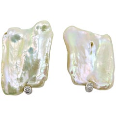 Kai Yin Lo Biwa Pearl and Diamond Earrings