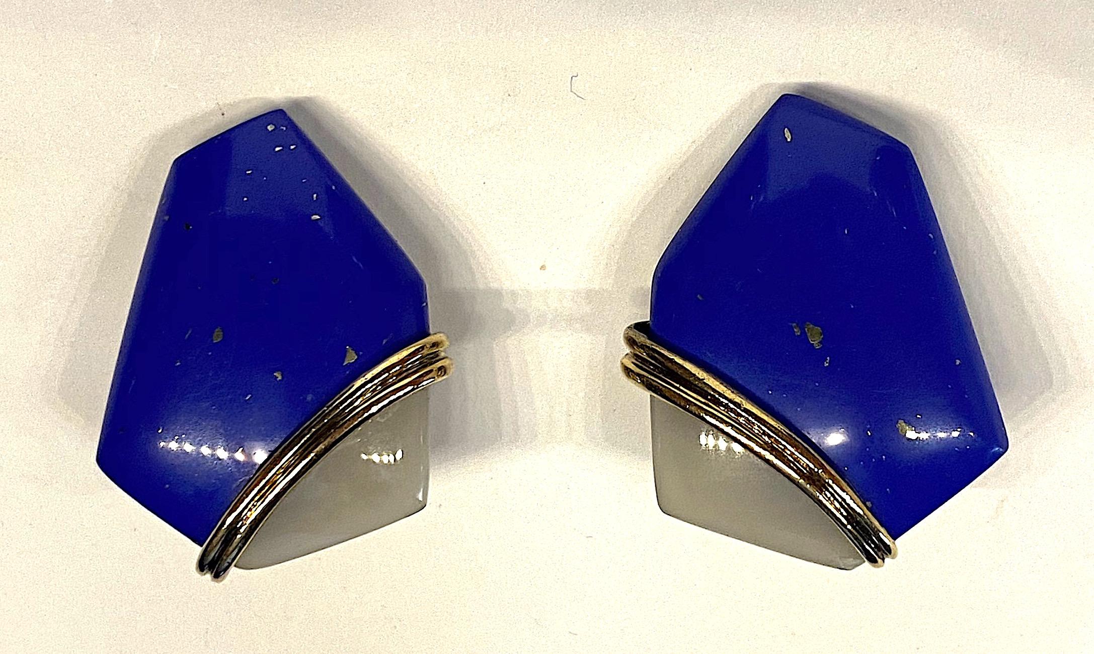 Kai-Yin Lo Gold on Sterling Blue Lapis Lazuli & White Quartz Earrings 4