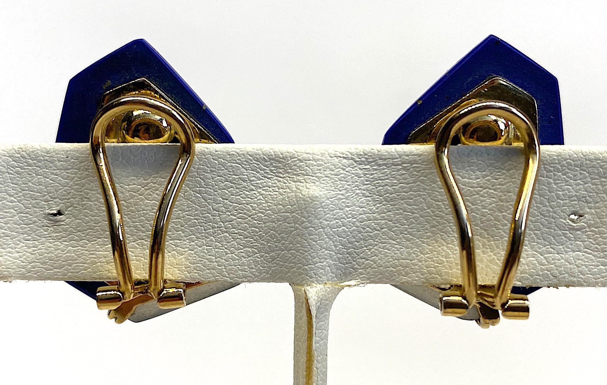 Kai-Yin Lo Gold on Sterling Blue Lapis Lazuli & White Quartz Earrings 1