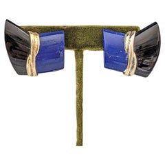 Boucles d'oreilles Kai Yin Lo Lapis Onyx Vermeil