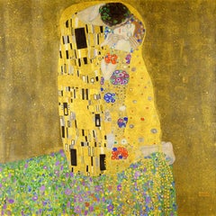 GUSTAV KLIMT - DER KUSS - 1908 ÖL AUF LEINWAND - Reproduktion
