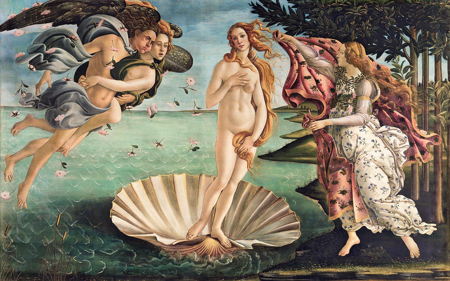 Kaid Cota Nude Painting - SANDRO BOTTICELLI – THE BIRTH OF VENUS – 1485-1486 OIL ON CANVAS - Reproduction