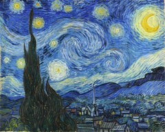 VINCENT VAN GOGH - DIE STERNENNACHT - 1889 ÖL AUF KANAVAS - Reproduktion