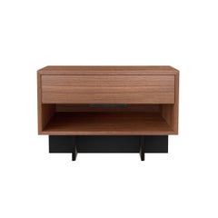 Mesilla de noche Kaid grande, nogal bicolor minimalista contemporáneo, personalizable