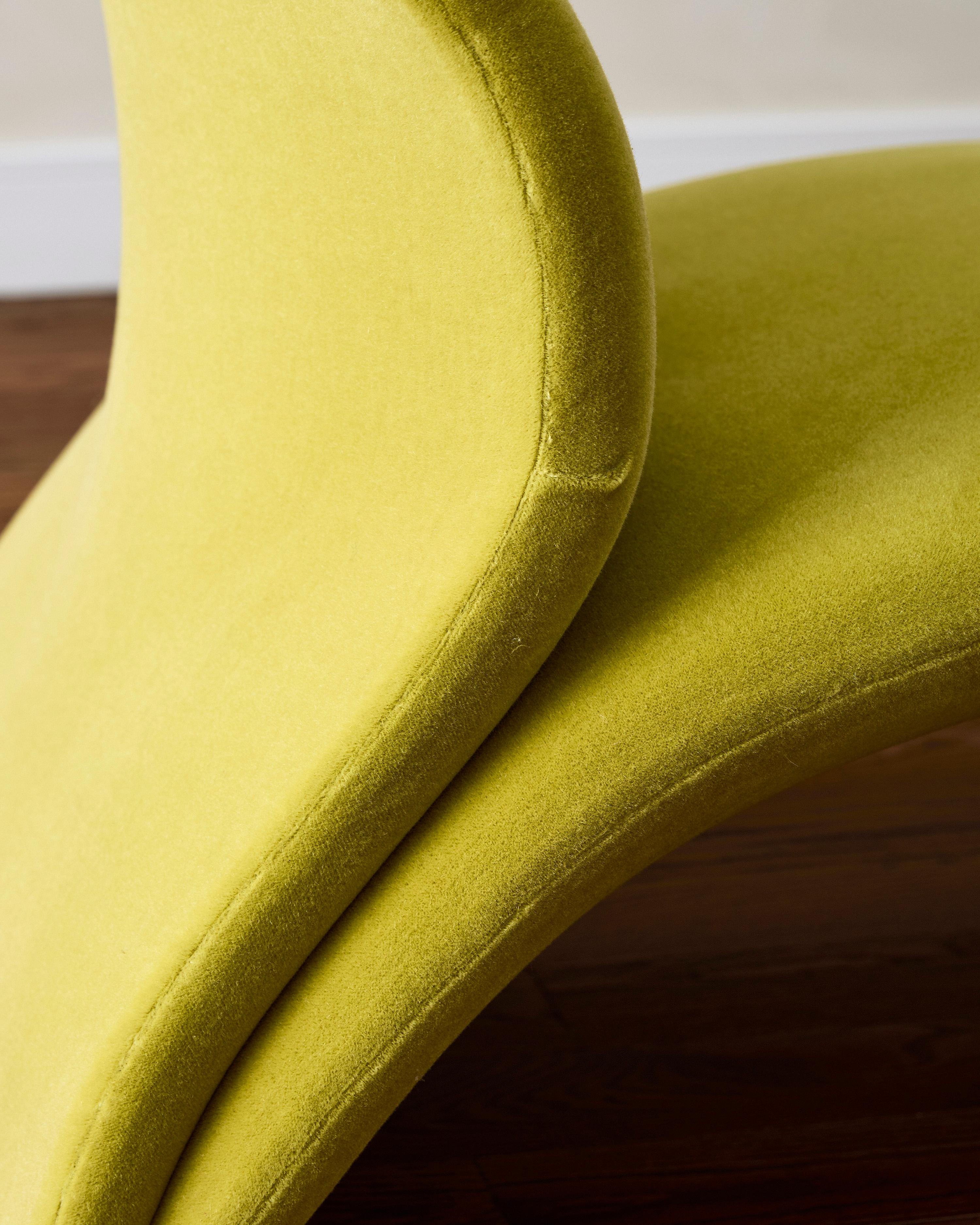 Mohair Kaïdo Lounge Chair by Kwok Hoï Chan for Steiner For Sale