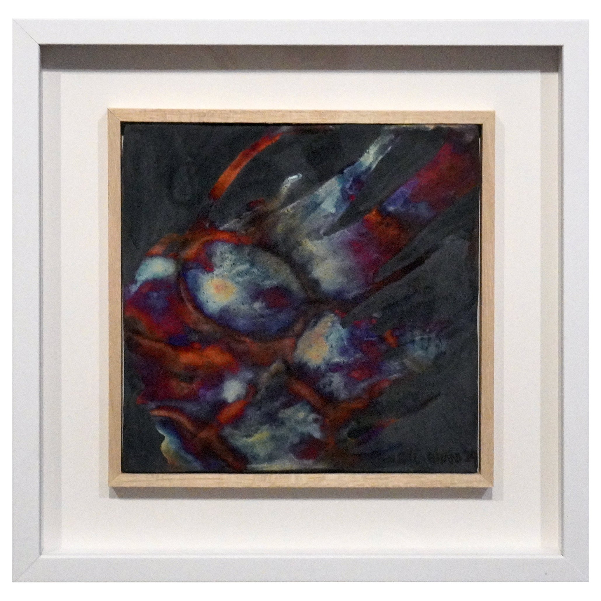 Kaiga 1 - 1' x 1' Framed Raku Ceramic Wall Art - RAAQUU Serial No. 2400006