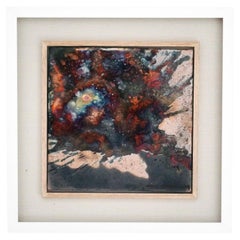 Kaiga 1 - 1' x 1' arte da parete in ceramica raku incorniciata - RAAQUU Numero di serie 2400008