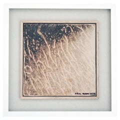 Kaiga 1 - 1' x 1' arte da parete in ceramica raku incorniciata - RAAQUU Numero di serie 2400009