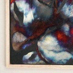Kaiga 1 - 1' x 1' framed raku ceramic wall art - RAAQUU Serial No. 2400011